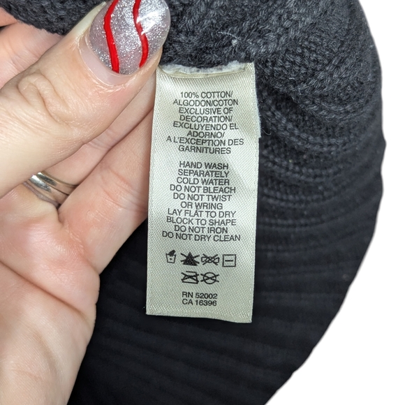 Y2K 2000s DKNY Jeans Black Sequin Logo 100% Cotton Knit Fitted Sweater Large - Picture 9 of 10